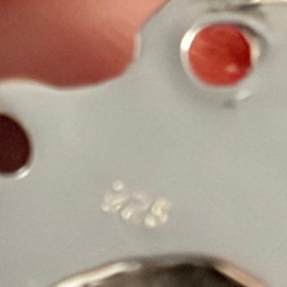 Sterling Silver 925 Red Garnet Turquoise Pendant Southwest Vintage Style - Picture 6 of 6